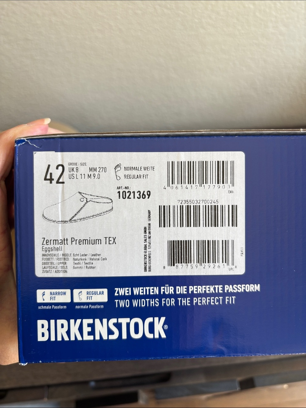 Birkenstock Zermatt Collection Premium TEX Eggshell - Size 42 - Picture 7 of 7